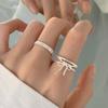 Chic Geometric Bowknot Ring For Women Fashionable Adjustable Copper Jewelry