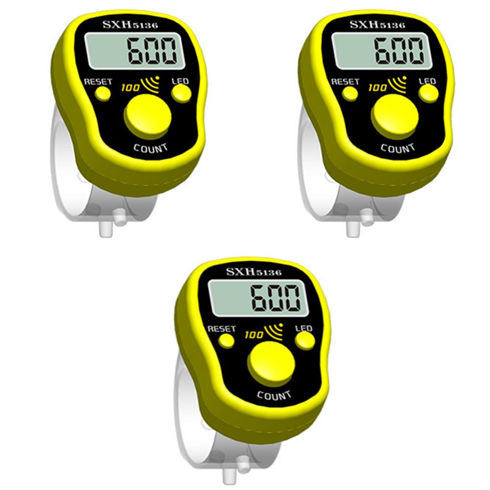 Mini Stitch Marker Row Finger Counter LCD Electronic Digital Display Tally Counter with Light Sewing Knitting Weave Buddha Pray