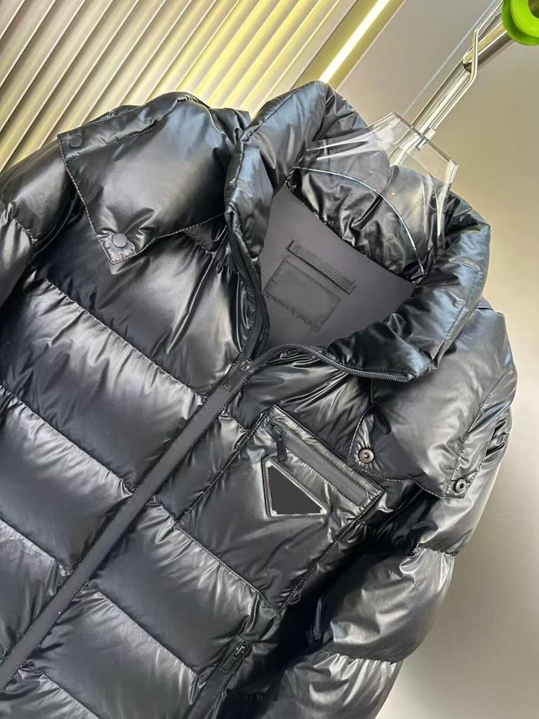 Winter Driehoek Logo Unisex Witte Eendendons Puffer Jas met Afneembare Capuchon - Casual Warme Buitenjas