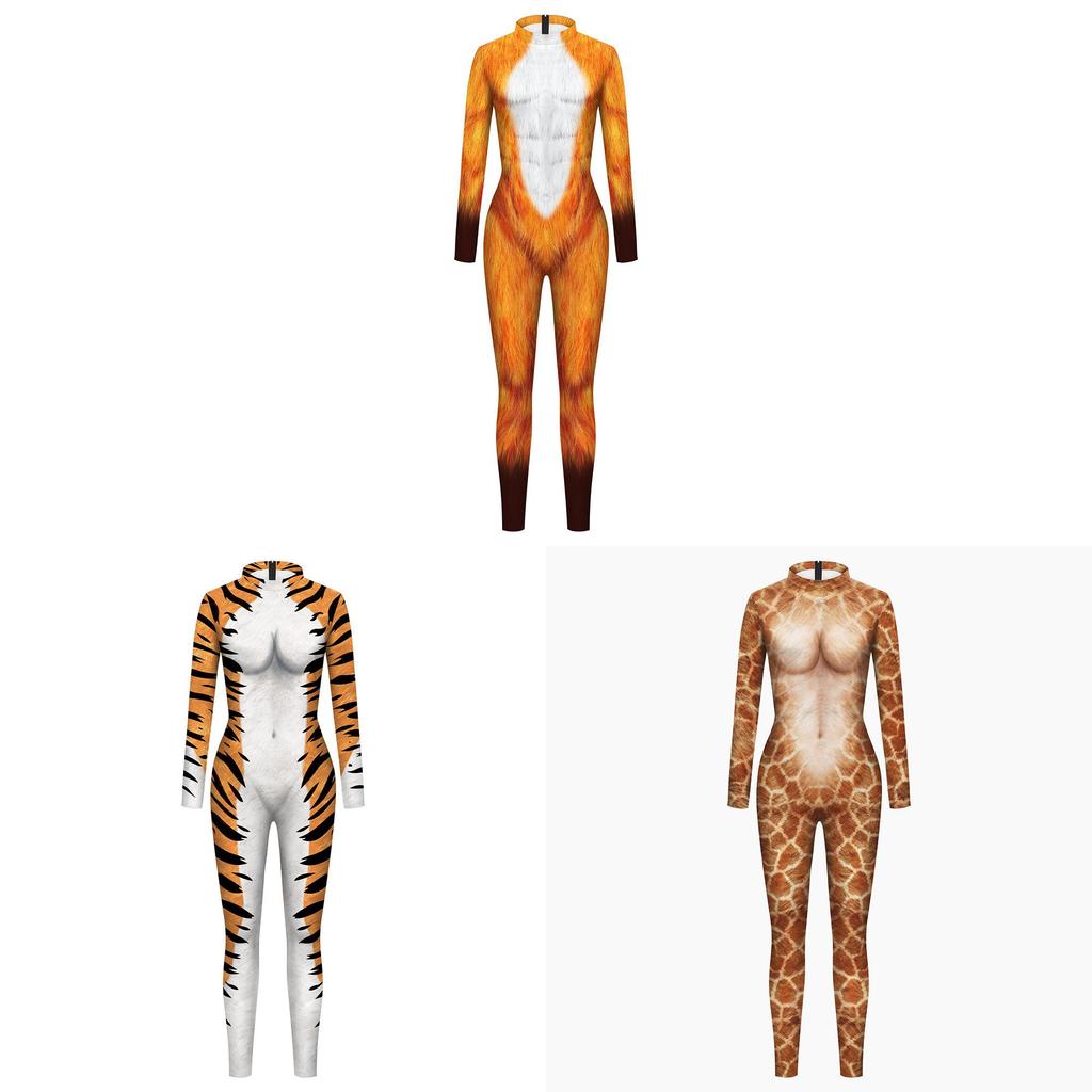 Halloween Animal Print Cosplay Suit For Women With Polyester Fabric For Costume Parties