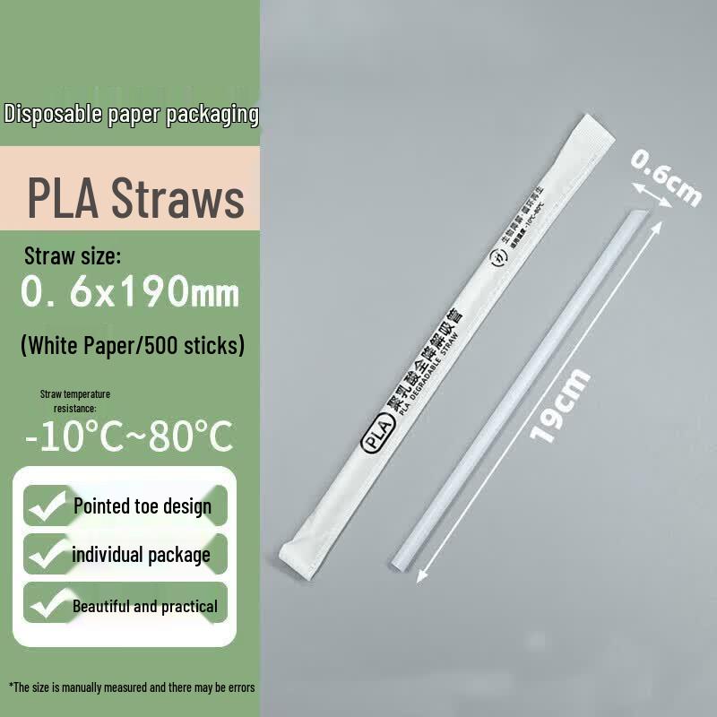 FATTBAO Individually Wrapped Biodegradable Disposable Straws