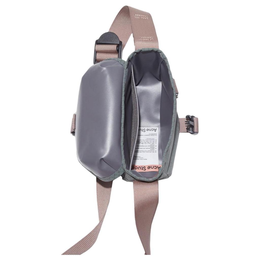 Acne Studios Transparent Id Slot Flap Closure Nylon Shoulder Crossbody Bag Women Bags Dark-Gray C10140DC9