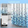 Home Bathroom Polyester Shower Curtain With Logo Print And Waterproof Material For Hotel And Residential Use