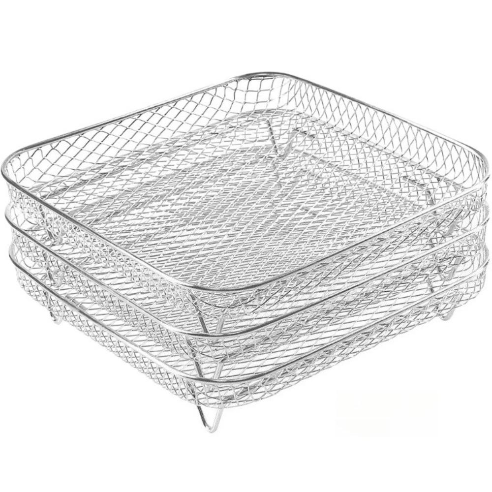 

Набор из 3 решеток для аэрофритюрницы, квадратные решетки для аэрофритюрницы 8 дюймов, штабелируемые решетки из нержавеющей стали для дегидратора, квадратные аксессуары для аэрофритюрницы