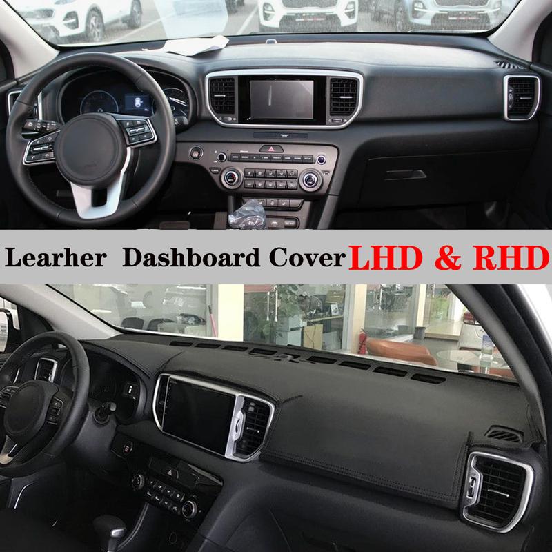 Dashboard Dash Mat Cover PU Leather Pad Sunshade Anti-UV Carpet Car Accessories For Kia Sportage QL G4 2016 2017 2018