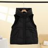 Autumn and Winter New Down Cotton Clothes Women's Vest Short Hooded Thick Knitted Wool Thickened Coat Batch