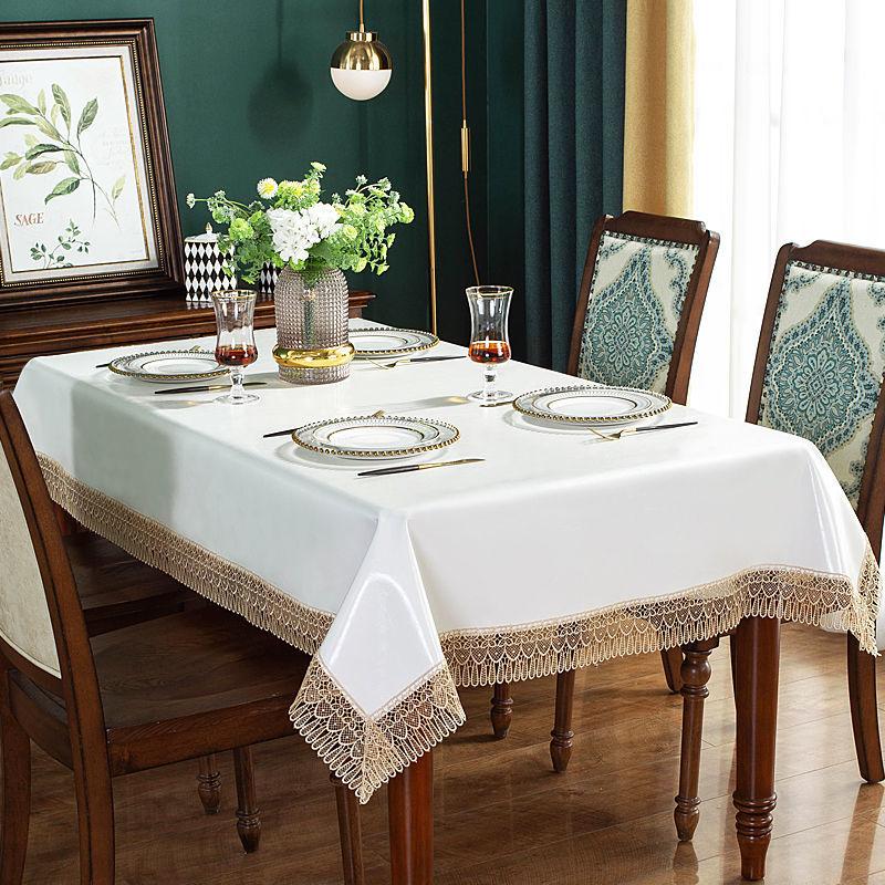 Față de masă din piele PU impermeabilă, dreptunghiulară, pătrat rotund, cu dantelă, pentru petrecerea de aniversare, decor antiderapant pentru bucătărie