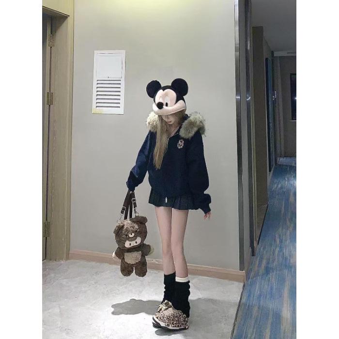 

Petite Cotton-Blend Hoodie Jacket with Bear Embroidery for Autumn/Winter 2025 L