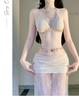 Seaside Lace Four-Piece Swimsuit Set with Sun-Protective Cover-up and Fairy Layer Bikini