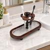 Vintage Toothbrush Holder Flower Design Bathroom Storage Rack Mouthwash Cup Shelf  Toiletries