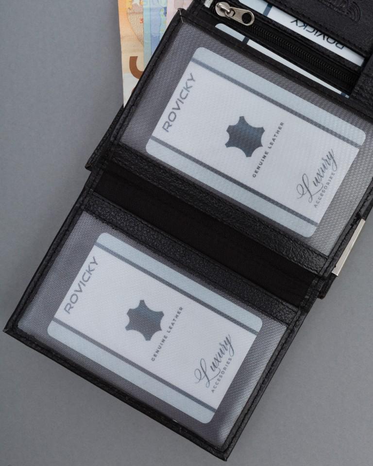 Men's Leather Wallet N4L-PDM-RON-BP-9113 Black