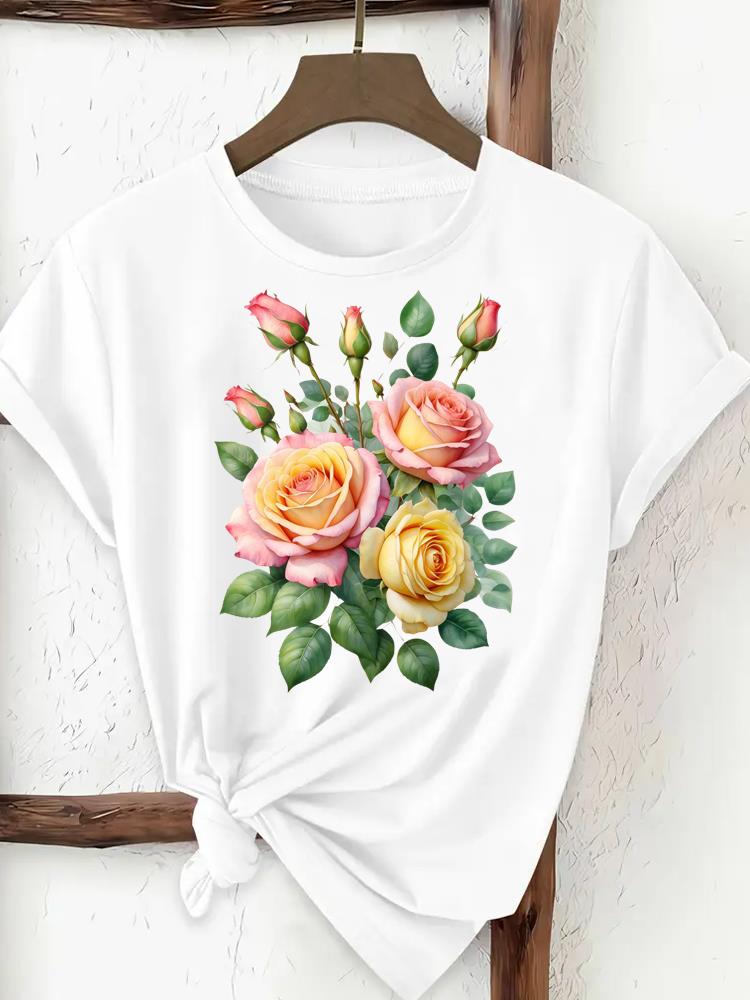 (Asian Size) love heart lovely Print Female Clothing T Shirt Woman Women Fashion Tee Top Short Sleeve Graphic T-shirts