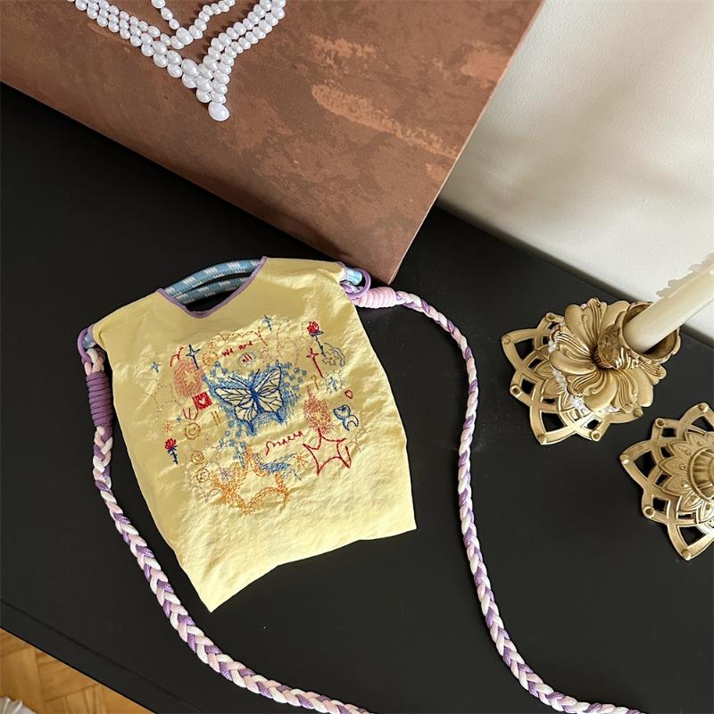 Wind Exquisite Embroidery Mini Oxford Small Cloth Bag Handbag Sundries Cosmetics Storage Mobile Phone Bag