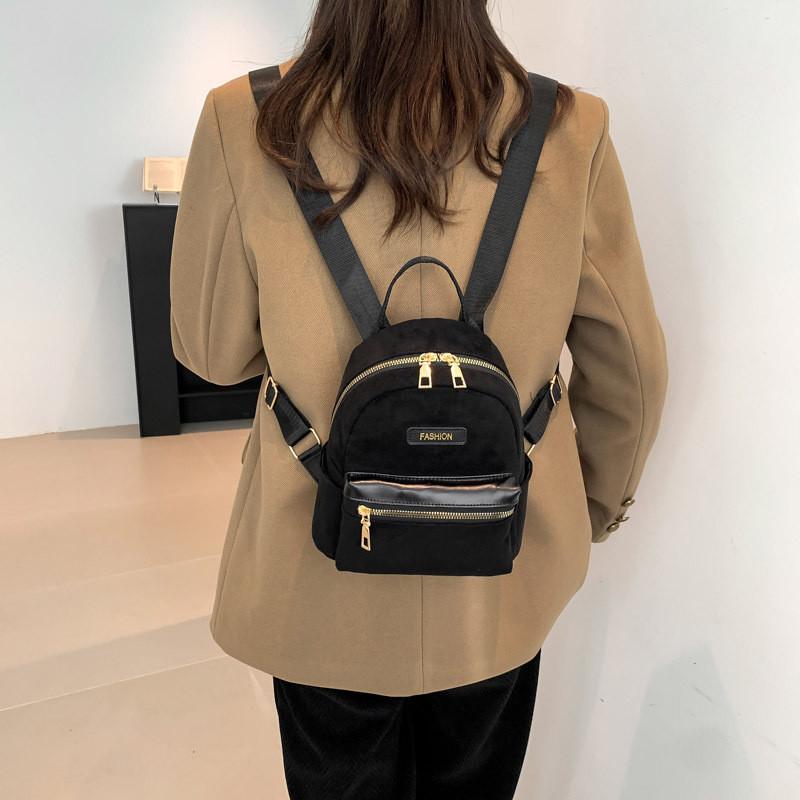 Stylish And Durable Black Suede Backpack For Women Perfect For Everyday Use And Travel