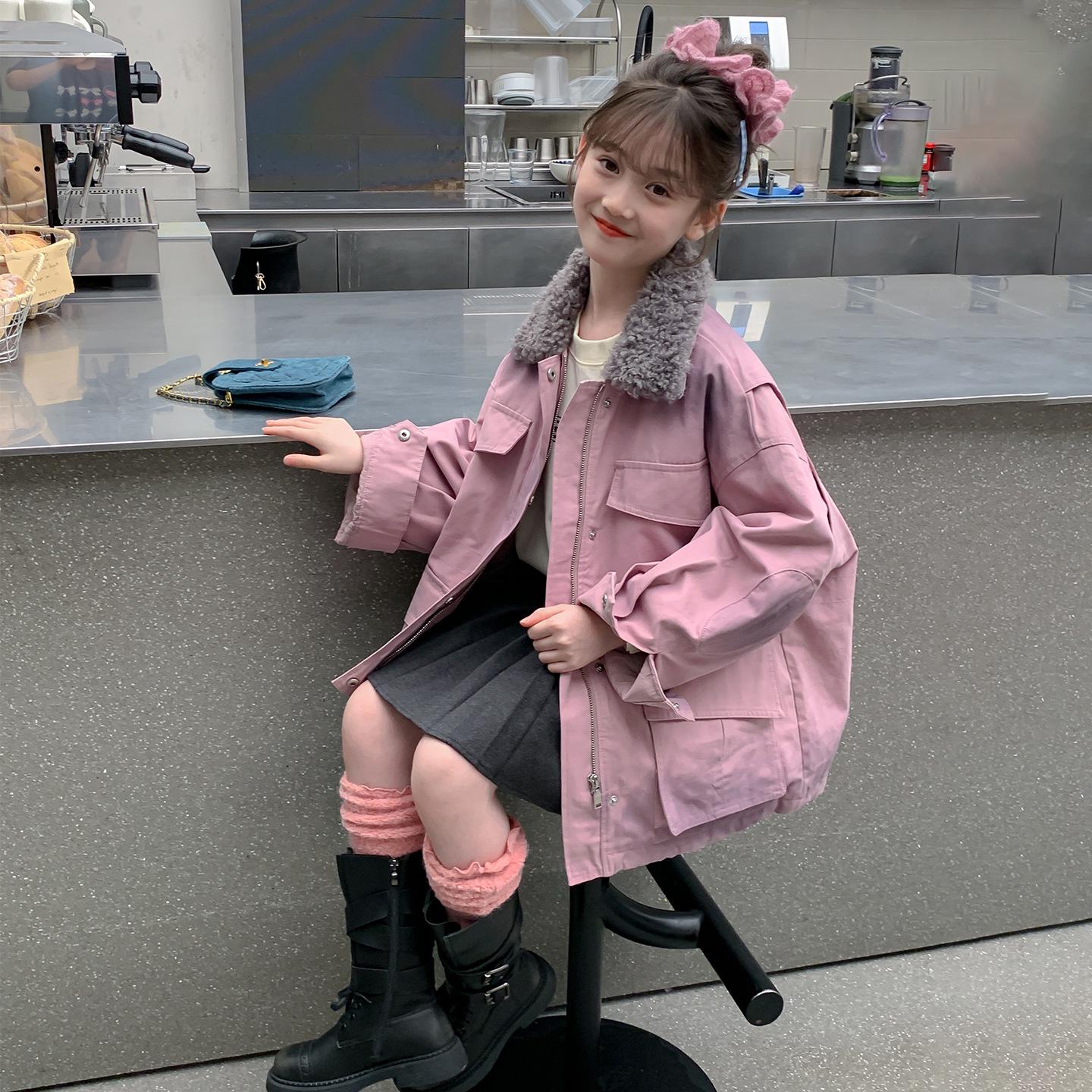 

Парка для девочек с толстой фиолетовой флисовой подкладкой - Мода Осень/Зима 2025 для детей старшего возраста 170cm фиолетовый