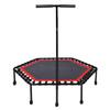 45-Inch Hexagonal Indoor Trampoline with Handrail for Adults