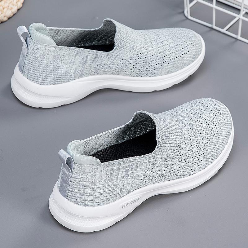 Fashion Women Comfortable Shoes Summer Flat Shoes Breathable Mesh Outdoor Walking Shoes Slip On Female Casual Sneaker Lightweight