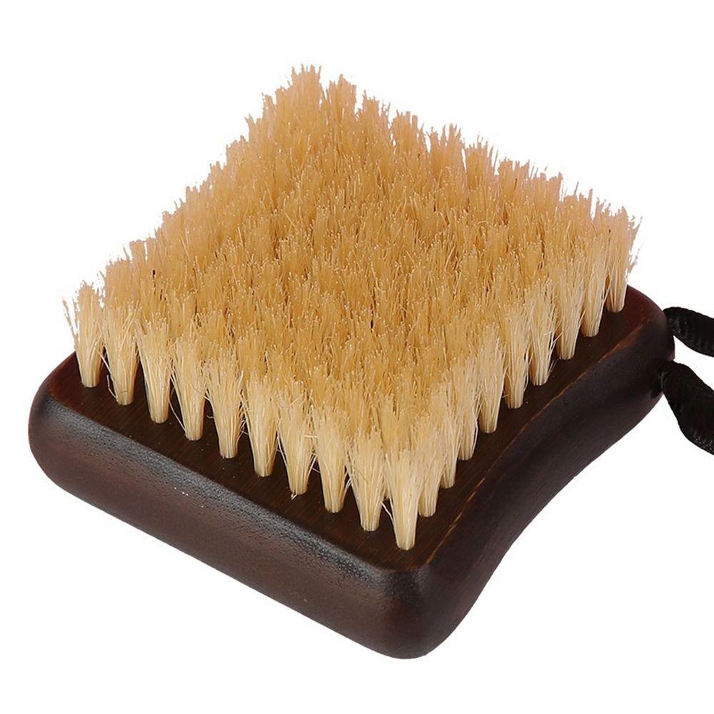 Useful Wooden Bath Brush Pig Mane Soft Hair Back Rubbing Body Exfoliating Brush Square Shape Massage Shower Brush Cleaning Tools