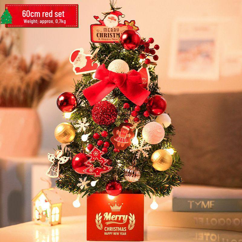 2024 Mini Christmas Tree with Lights: Stylish Tabletop Ornament for Home Decor