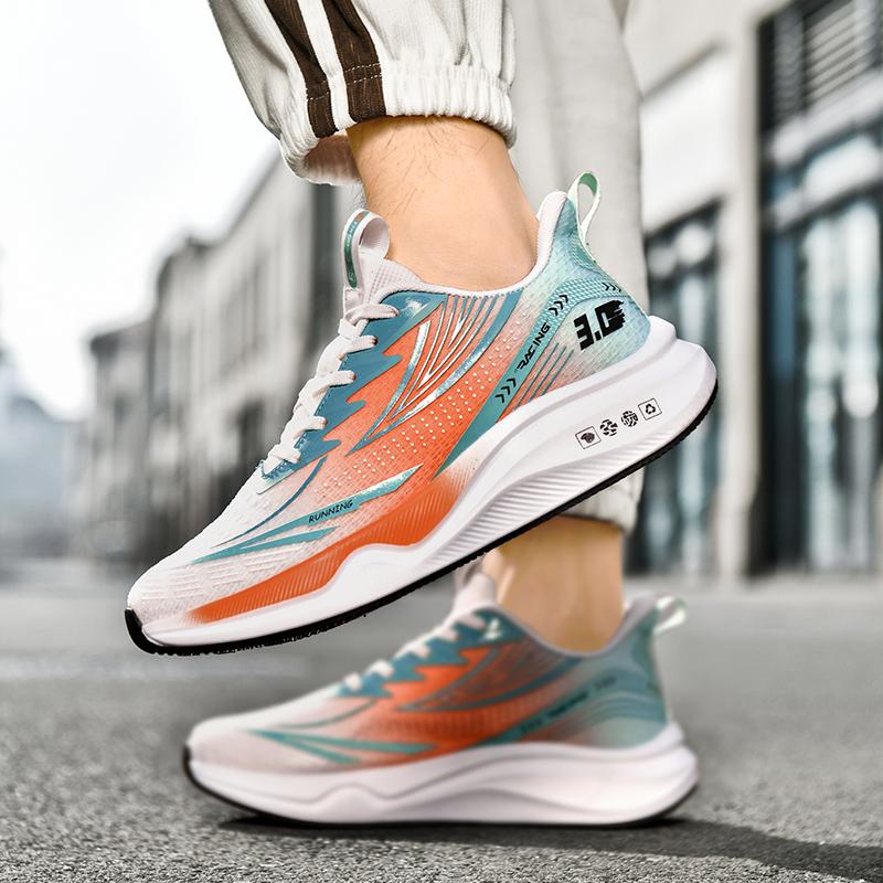 Men's Four Season Breathable Fashion Outdoor Casual Sneakers Light Soft-sole Speed Running Shoes Comfortable Racing Sports Shoes