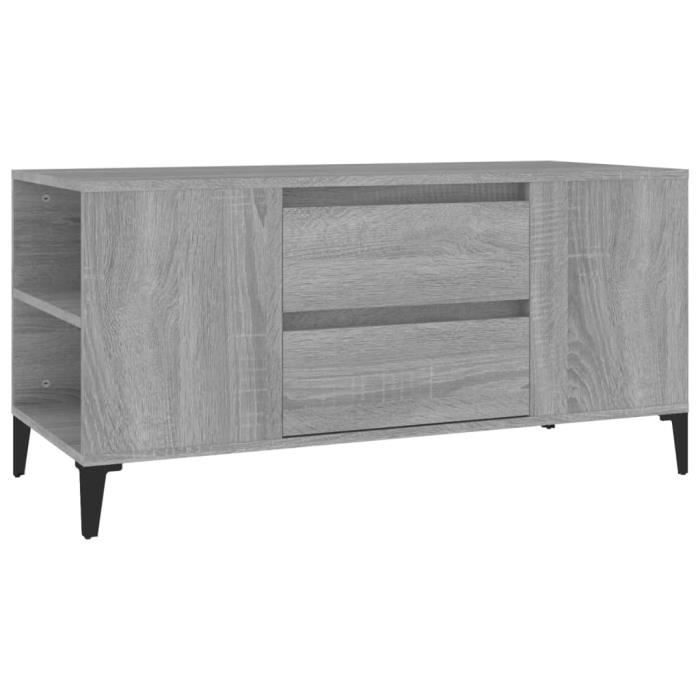 VidaXL Meuble TV Sonoma gris 102x44,5x50 cm Bois d'ingénierie 819610