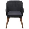 Garden Chairs with Cushions 2 pcs Poly Rattan Black