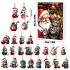 2025 Christmas 24-Day Countdown Calendar 2D Acrylic Cat Christmas Countdown Calendar Advent Near Year Kitten Pendant Ornament
