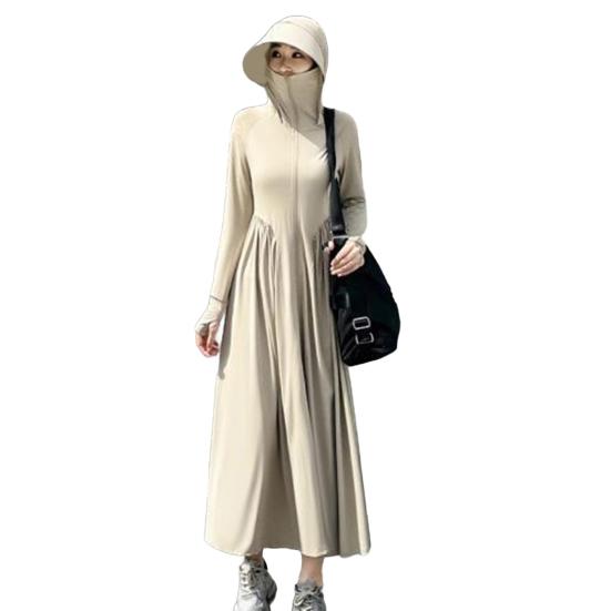 

Солнцезащитная куртка женская свободная посадка на все тело защита от солнца однотонная застежка-молния универсальная одежда для активного отдыха XL хаки