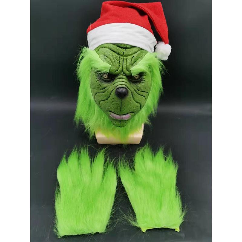 Set Costum Complet Verde (Mască + Pălărie + 2 Mănuși) - Pentru Halloween și petreceri tematice