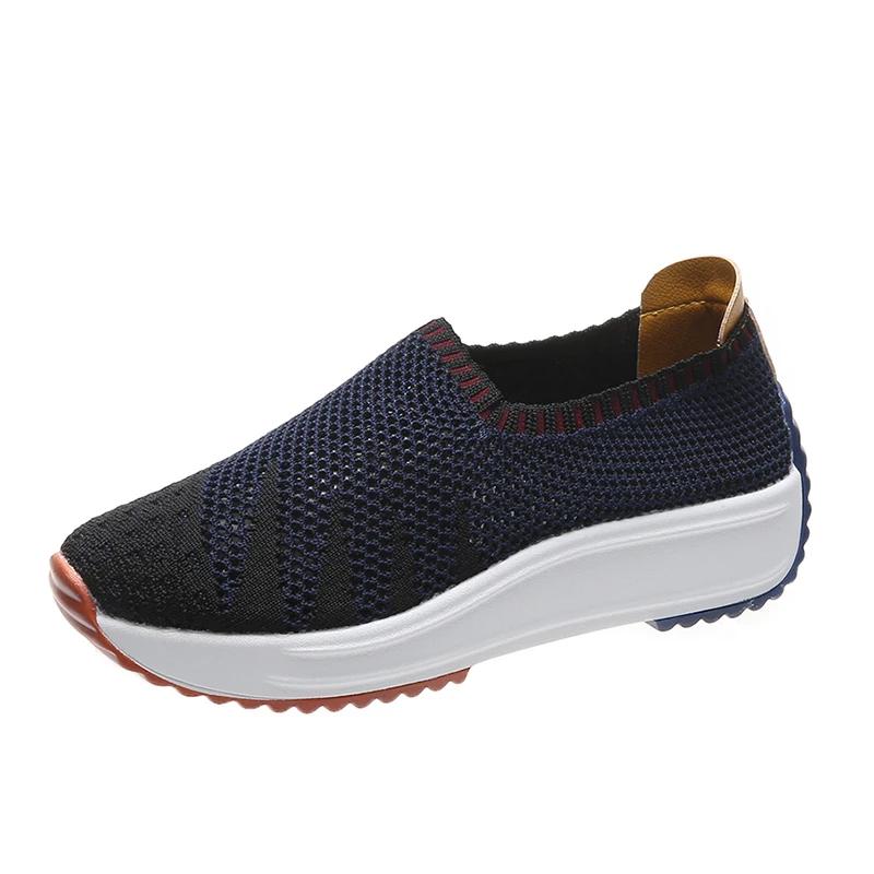 Fashion Sock Shoes for Women Mesh Platform Women Sneakers Fashion Breathable Casual Shoes Slip on Light Women Running Shoes Plus Size 43