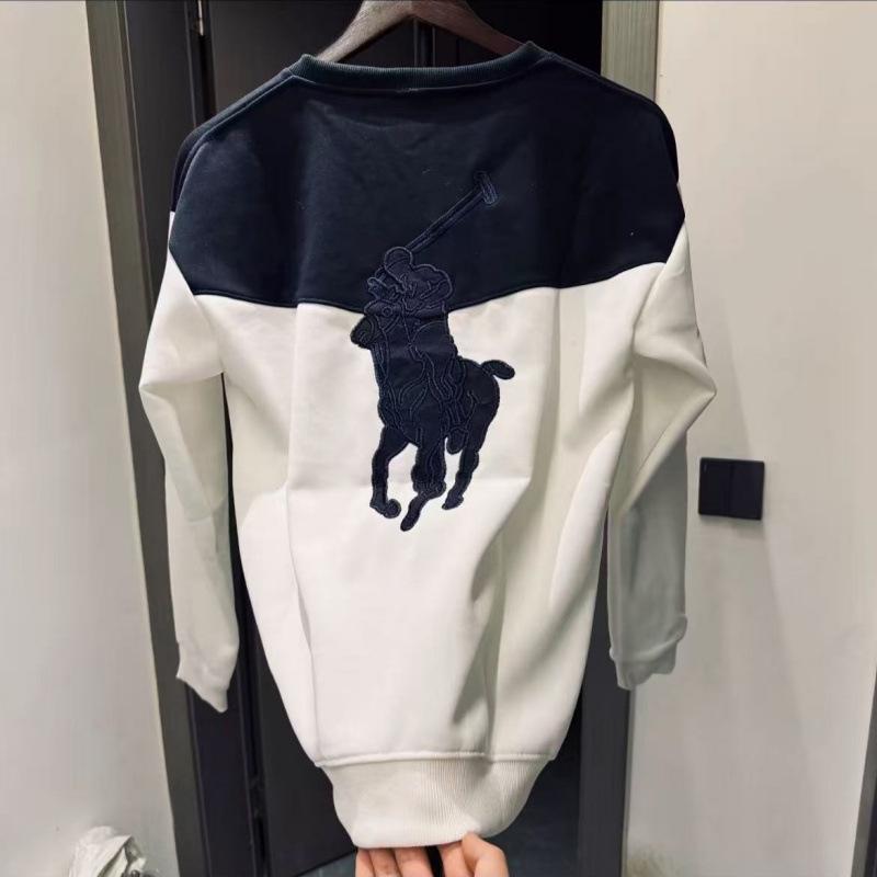 

Men s Trendy Patchwork Hoodie: Light Luxury, Color Block, Round Neck, Long Sleeve S темно-синього кольору