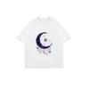 Black Oversized T Shirt With Moon And Star Galaxy Print For Casual Wear