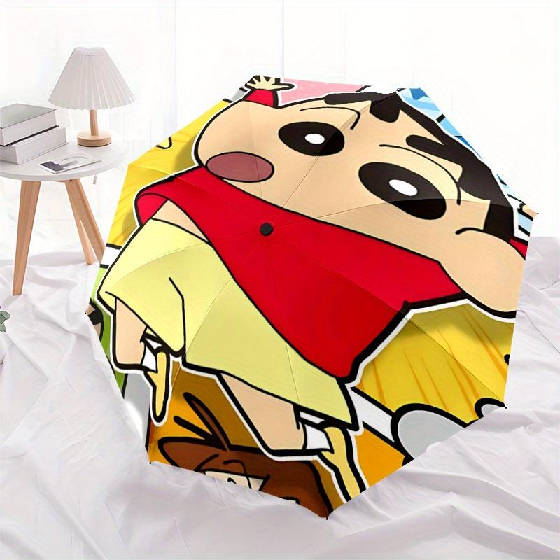 Crayon Shin-chan Automatic Folding Umbrella, Self-Opening/ Closing, Durable Windproof Travel Umbrella for Outdoor Adventures A0826058
