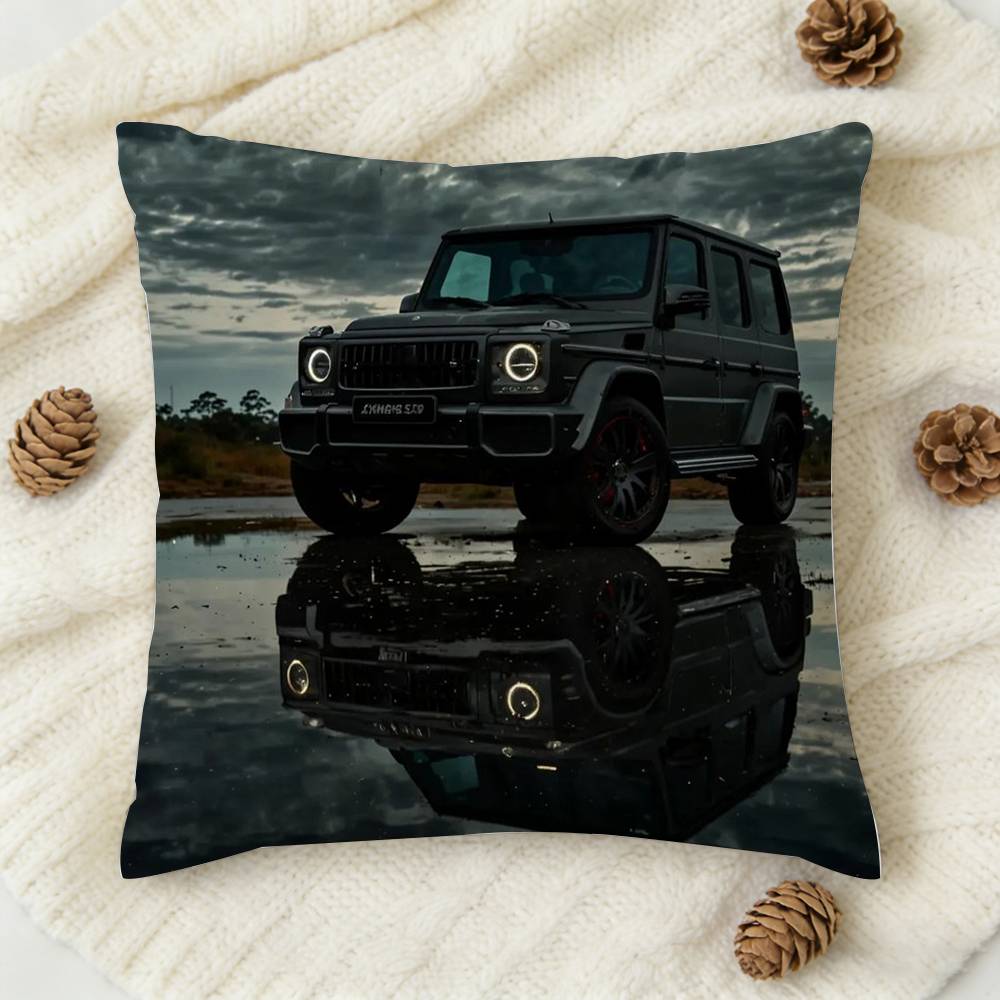 Car MMercedesES G Doublesided Printed Square Decorative Cushion Cover for Sofa Living Room Home Decor