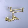 Brushed Gold Pot Filler Tap Black Foldable Kitchen Faucet Hot & Cold Nickel Sink Tap Rotate Folding Spout Wall Mounted Brass