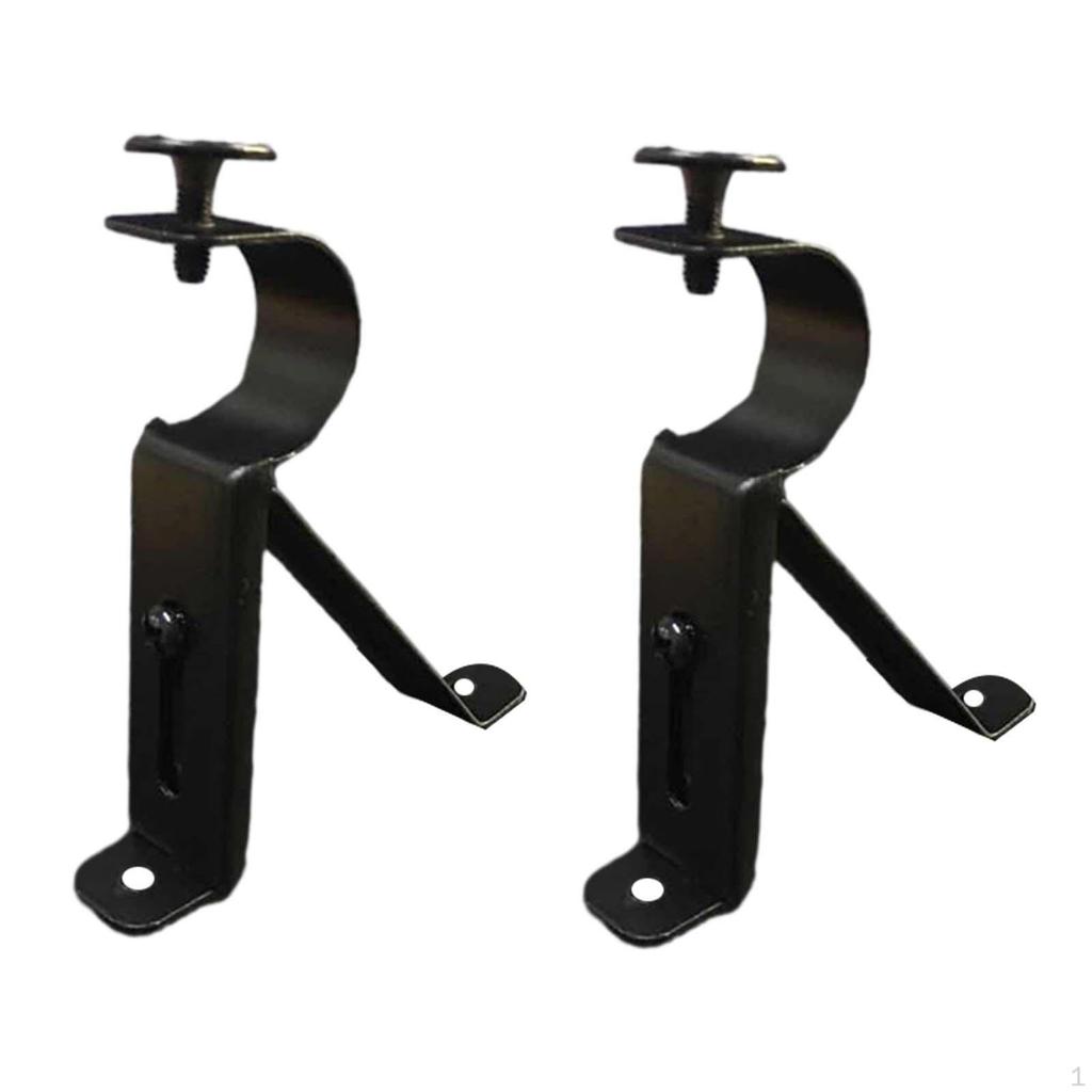 2 Pack Curtain Rod Brackets, Adjustable Holder , Easy To Attach 1" 1.7" Pole.
