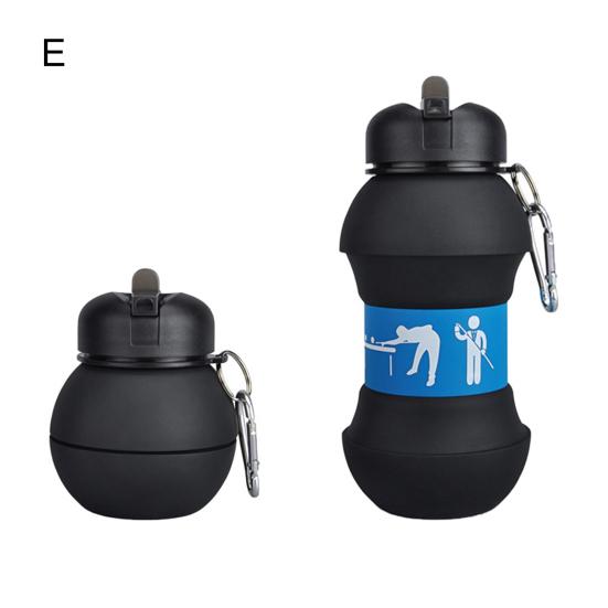 Yousheng 550ml Water Bottle Folding Large Capacity Wide Caliber Tennis Ball Shape Kids Silicone Sport Bottle for Camping