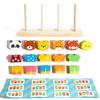 Kids Wooden Animal Recognition Puzzle Toy Dressup Elements For Early Education