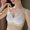 Seamless Push-up Fixed Cup Bra Women V Neck Anti-Sagging Support Bralette Sexy No Steel Comfortable Underwear Ladies Sports Bras
