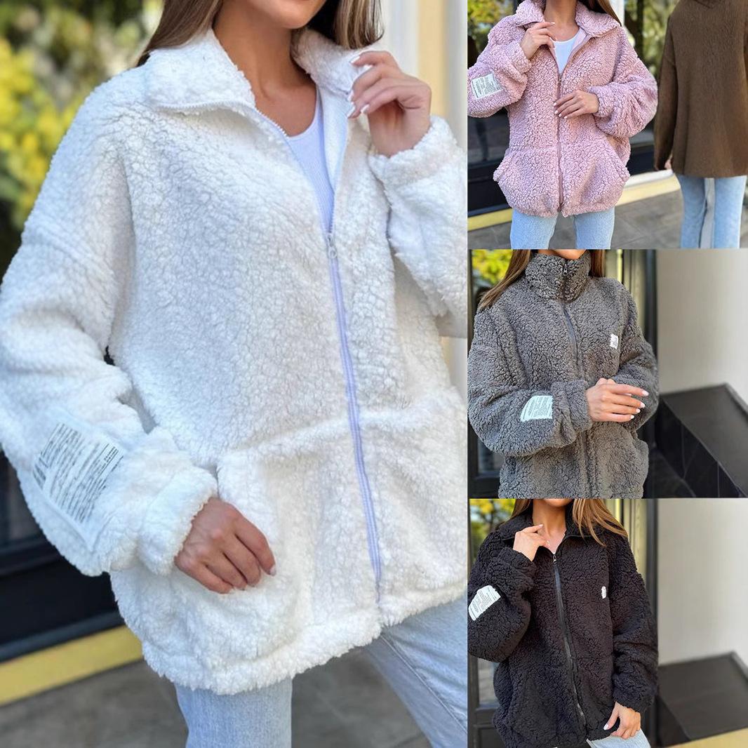 

Women s 2024 Plush Winter Sweater Cardigan Coat 2XL