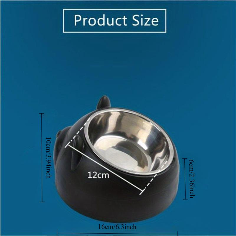 Detachable Pet Food Bowl Cute Cat and Dog Bowl Protects Cervical Neck 15 Degree Oblique Mouth Pet Stainless Steel Food Bowl