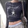 Silver Starfish Long Pendant Necklace Women's Light Luxury Design Sweet Cool Girl Collarbone Chain with