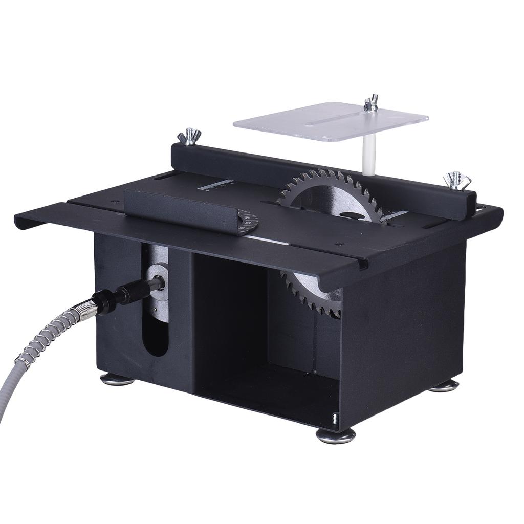 Table Saw 400W Mini Woodworking Chainsaw Liftable Cutting Speed Regulation for Wood Cutting Crafts Grinding Angle