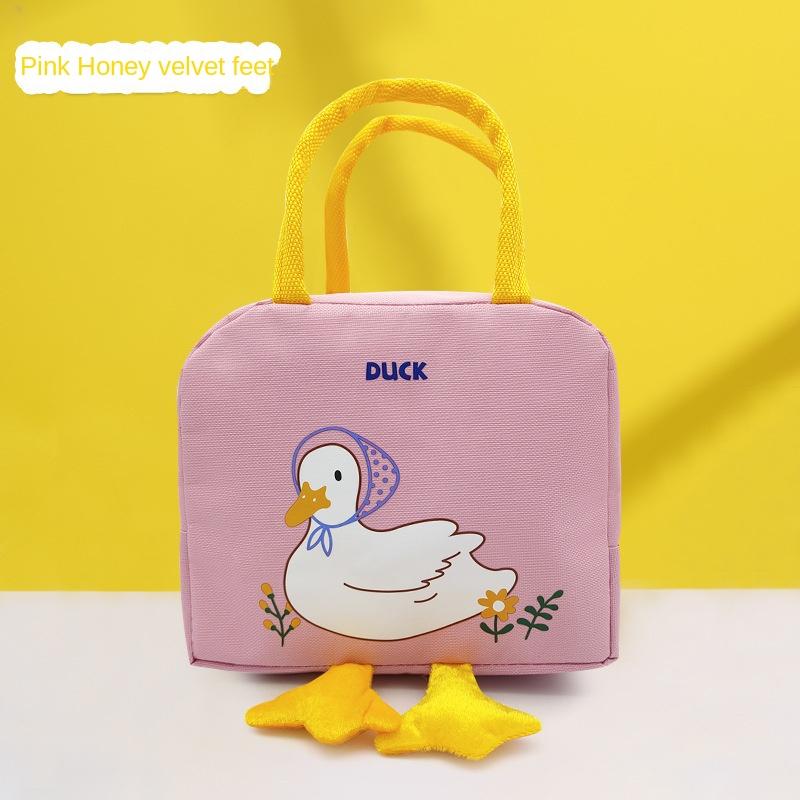 Kids Portable Insulated Thermal Picnic Food Cute Yellow Duck Lunch Bag Box Tote Food Fresh Cooler Bags Pouch for Children Bag