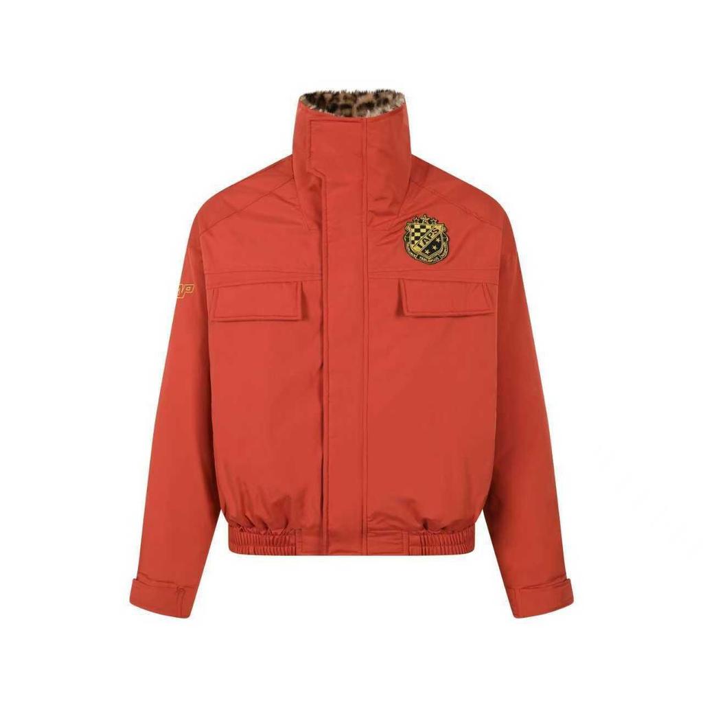 Winter 2026 American Street Style Loose Leopard Print Lapel Jacket with Fur Collar and Fleece Lining