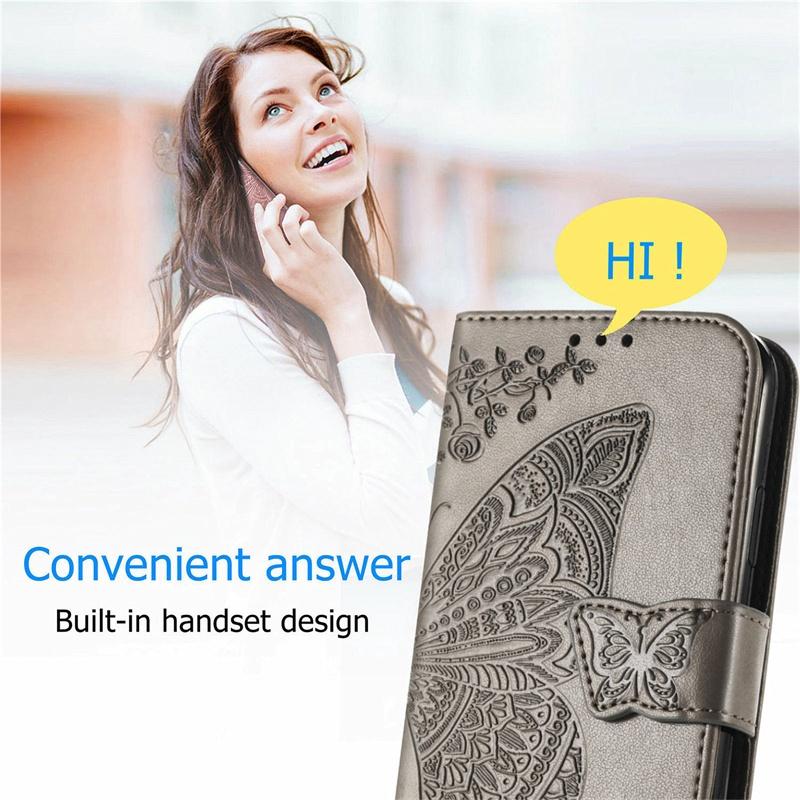 For Motorola Moto G06 G13 G14 G23 G32 G53J G53Y G56 G62 G72 G73 G86 Power Case Flip Leather Wallet Cover Card Holder Cute Butterfly