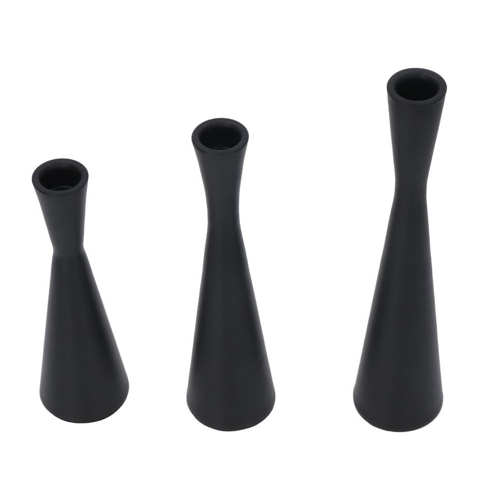 3PCS Conical Tapered Metal Candle Holders European Taper Candle Holders Home Decor Accent
