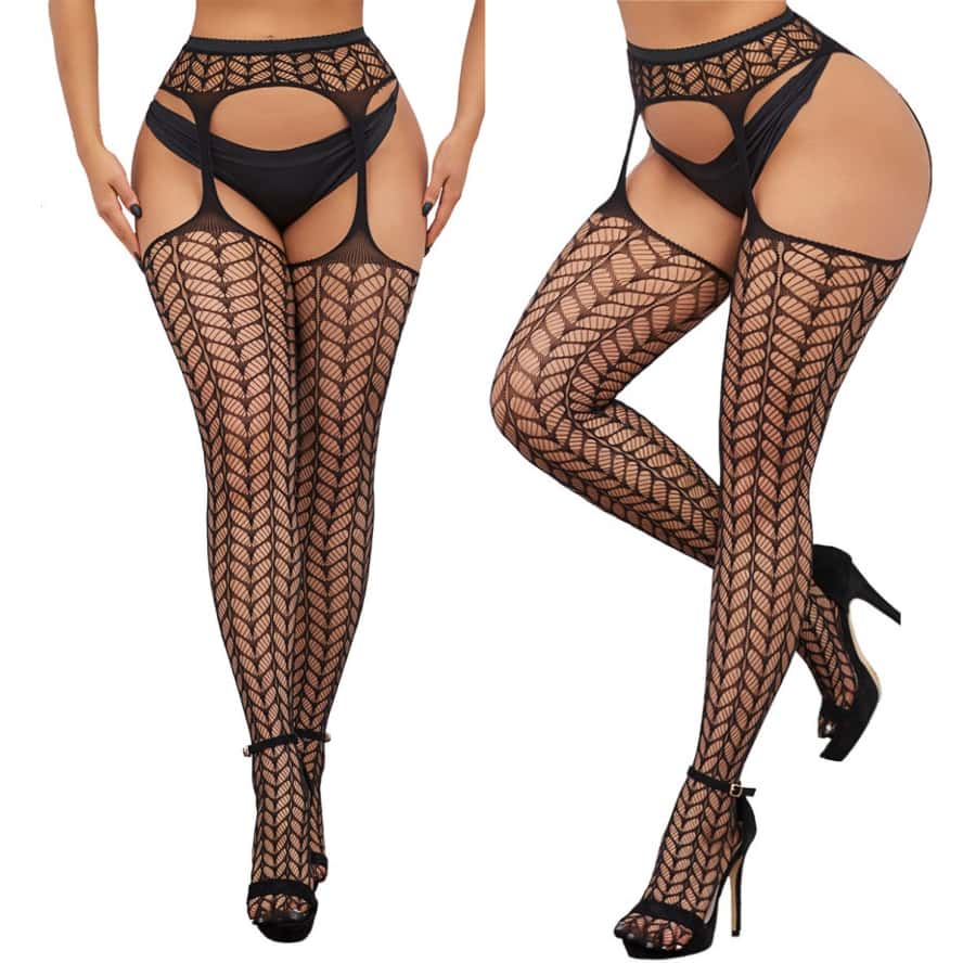Elastic Plus Size Women Long Socks Thigh High Stocking Black White Lace Top Over The Knee Sexy Stockings With Silicone Anti-Slip