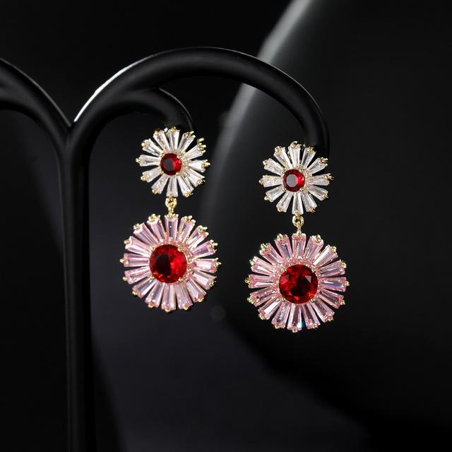 Classic Elegant Flower Drop Earrings Creative Luxury S925 Silver Needle Delicate Long Tassel Earring Fashion Women Jewelry