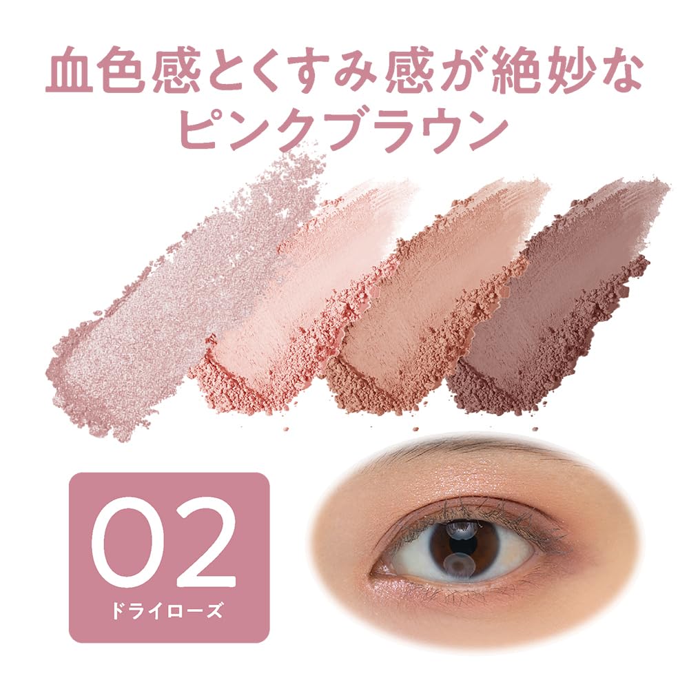 Cezanne Bitter Tone Eyeshadow 02 Dry Sheer Rich Brown Rose, 4.5g, Matte,